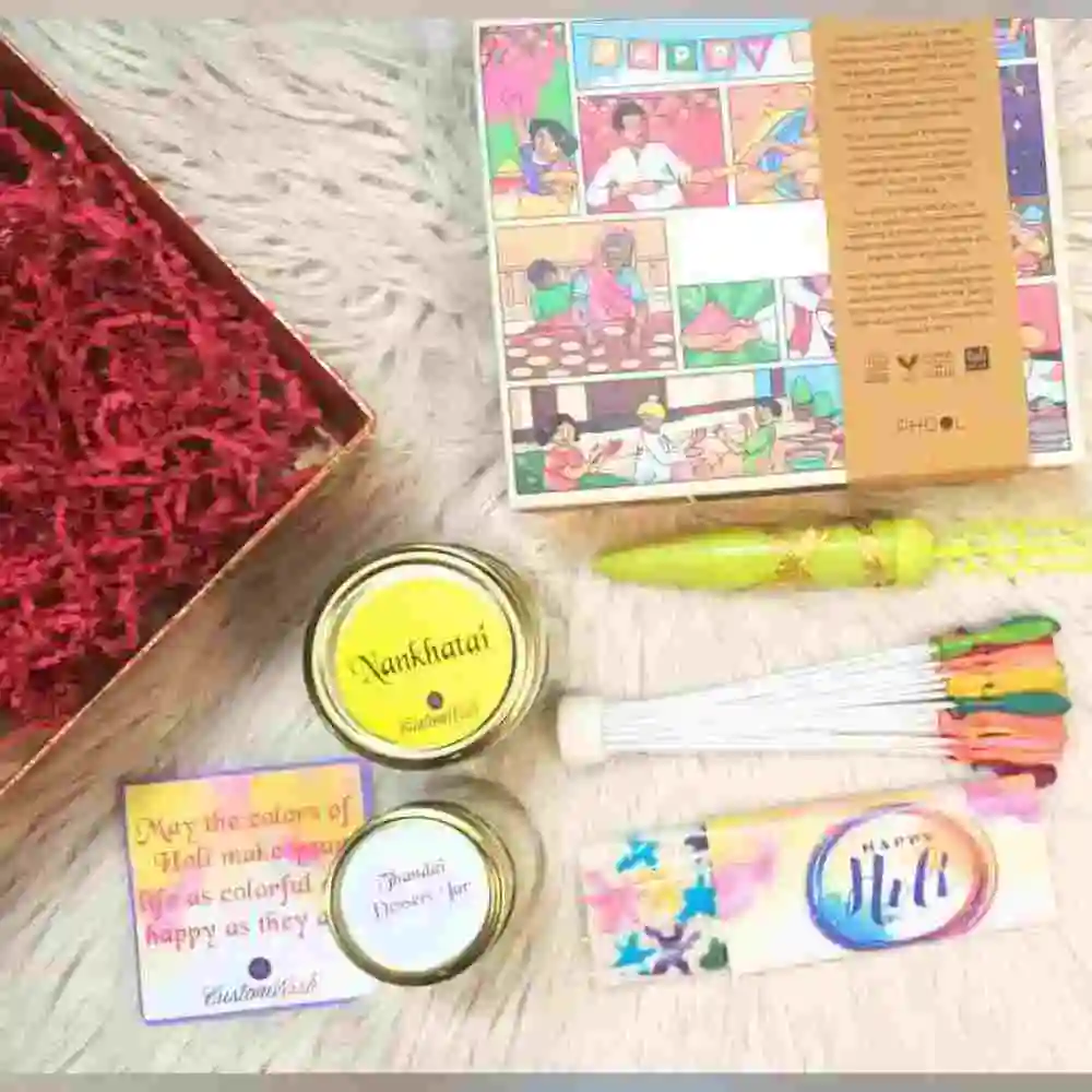 Organic Phool Colors and Elegant Holi Delight hamper